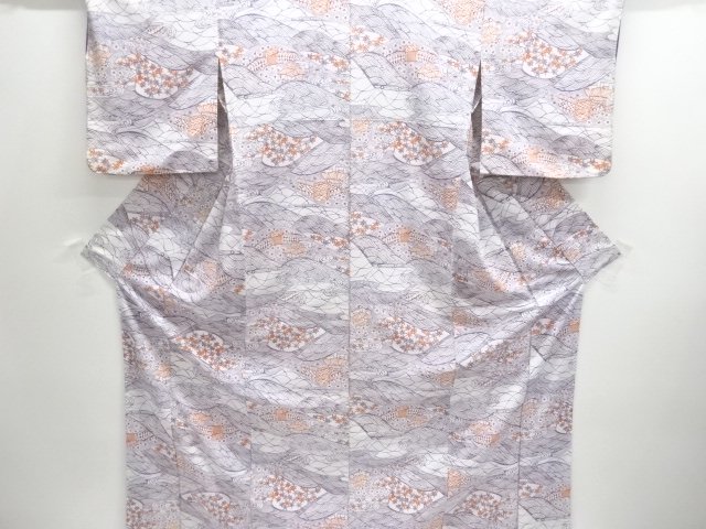 JAPANESE KIMONO / HITOE KOMON / WAVE & HOUSE SCENERY 
